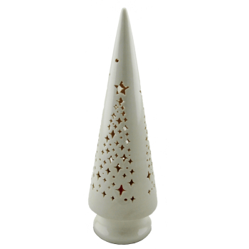 Davartis - Windlicht Keramik mit Sternen verziert - ohne...