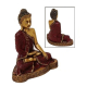 Buddha Dekostatue Thai Buddha Meditierend Gold/Rot 20cm