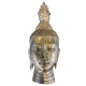 Dekodepot - Buddha Kopf aus Alpaka/Neusilber - 1 St&uuml;ck