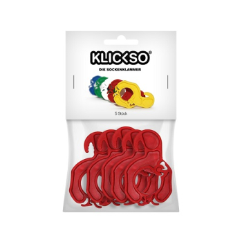 KLICKSO - Die Sockenklammer - 5 Stück - Rot