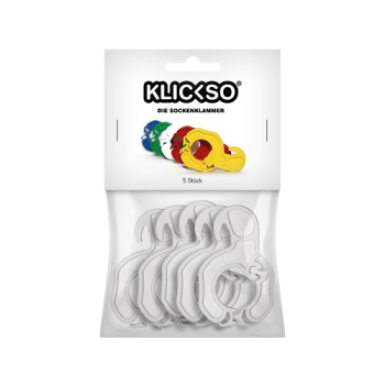 KLICKSO - Die Sockenklammer - 5 St&uuml;ck - Wei&szlig;