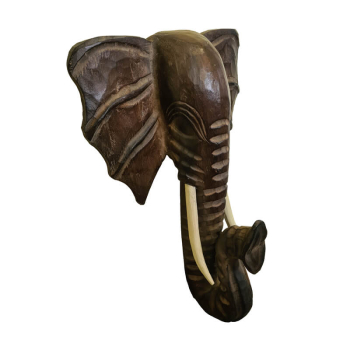 Afrikanische Dekofigur - Elefant Kopf - Theakholz