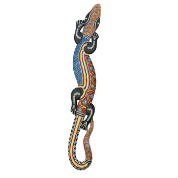 Davartis - Großer Deko Gecko - Blau/Rot - exotisch