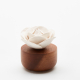 ANOQ - Duftstein Rose du Bengale - Akazienholz, Keramikblume