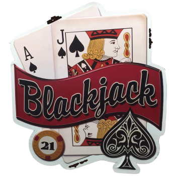 DekoDepot - Geprägtes Blechschild - Blackjack