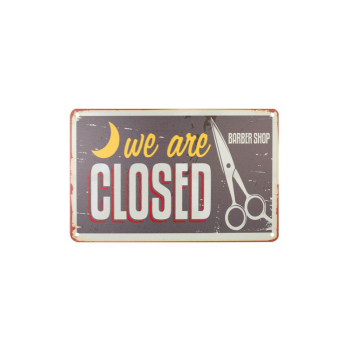 Davartis - Blechschild - Barber Shop We Are Closed