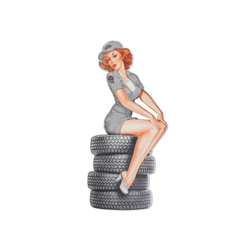 Davartis - Blechschild - Girl On Car Tires