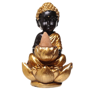 Davartis - Kleiner Buddha Rückfluss Räuchergefäß - schwarz