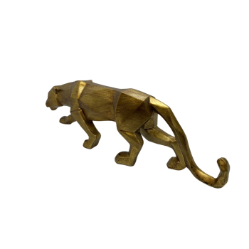 Davartis - Kunstharz Dekoobjekt Jaguar goldfarben 46cm