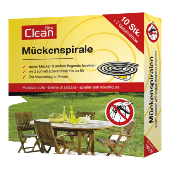 Elina Clean - Mückenschutz Spirale - 10er Pack inkl. 2 Halter