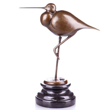 Art Deco Bronzefigur Vogel stehend auf Marmorsockel