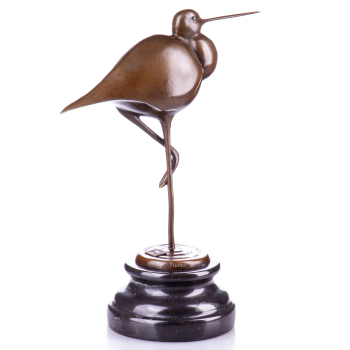 Art Deco Bronzefigur Vogel stehend auf Marmorsockel