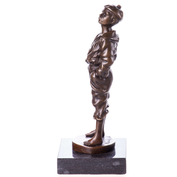 Art Deco Bronzefigur Pfeifender Junge "Mousse Siffleur"