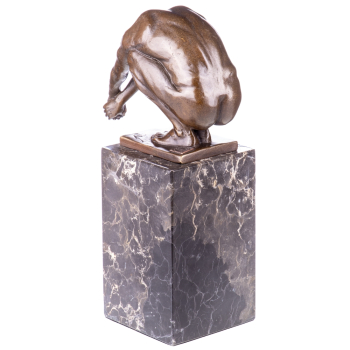 Art Deco Bronzefigur der männliche Akt - auf Marmorsockel
