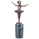 Art Deco Bronzefigur Ballerina Mädchen 2 nach Ferdinand Preiss - auf Marmorsockel