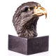 Art Deco Bronzefigur Adler Kopf groß - Skulptur auf Marmorsockel
