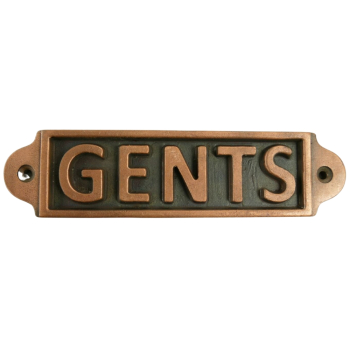 Davartis - Schild aus Eisen "GENTS" - Kupfer...