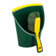 BÜMAG - Kehrgarnitur „Jumbo“ Kehrschaufel groß mit Handfeger Elaston grün/gelb