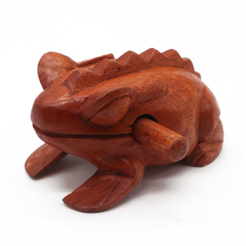 Davartis - Gro&szlig;er kr&auml;chzender Frosch aus Holz
